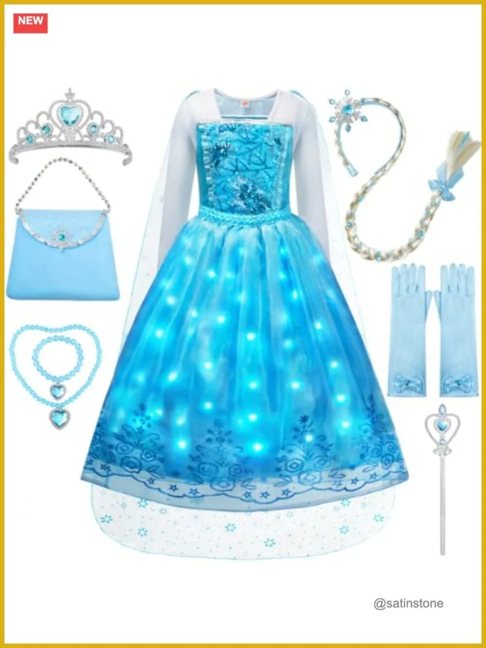 Light Up Princess Dress for Girls Costume with Accessories